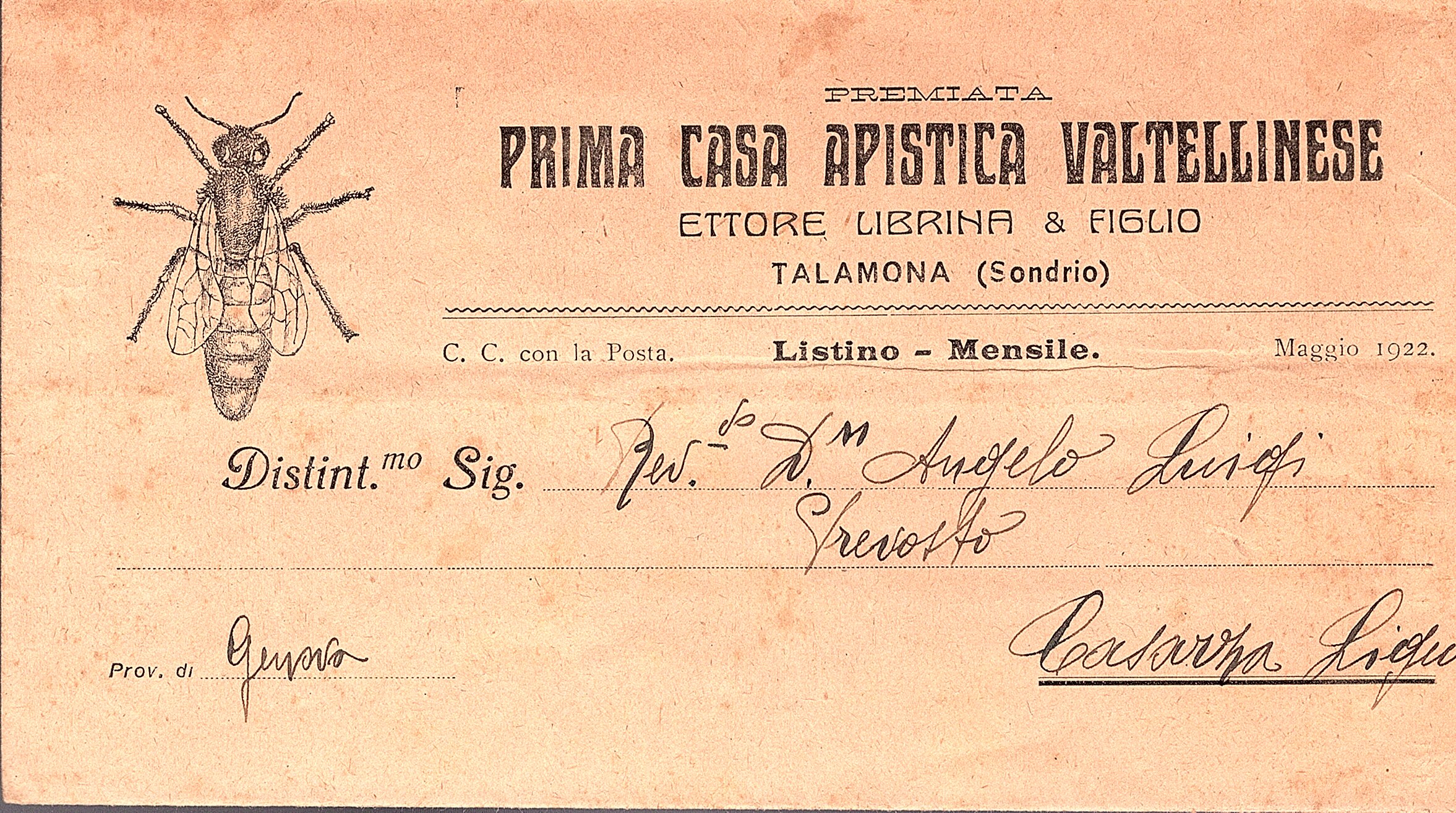 Premiata Prima Casa Apistica Valtellinese Ettore Librina & Figlio Talamona …