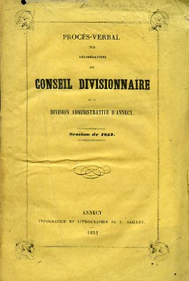 Procès - verbal des délibérations du Conseil Divisionnaire de la …