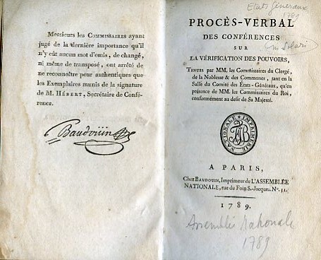 Procès -Verbal des Conférences sur la vérification des pouvoirs, tenues …