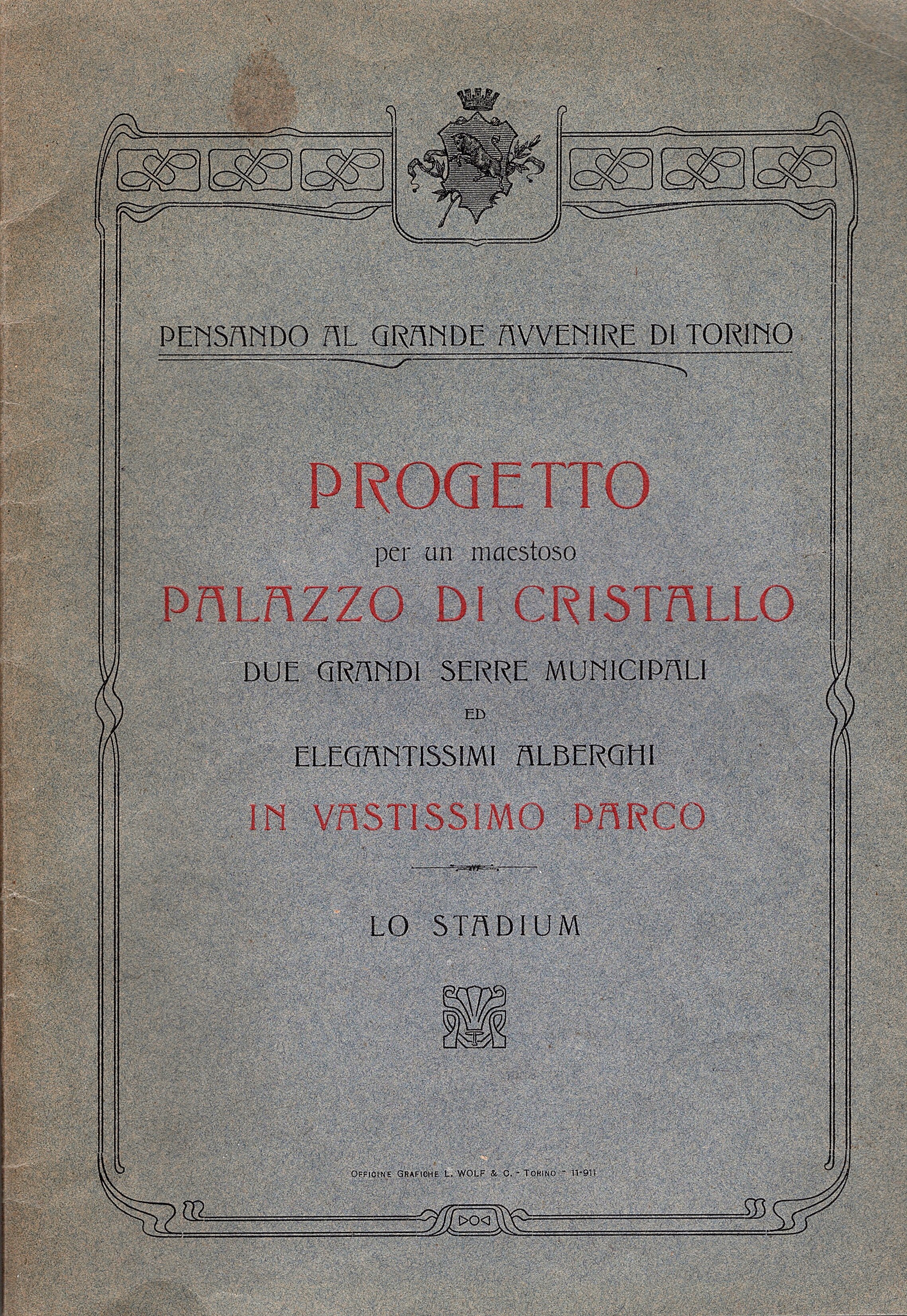 Progetto per un maestoso Palazzo di Cristallo, due grandi serre …