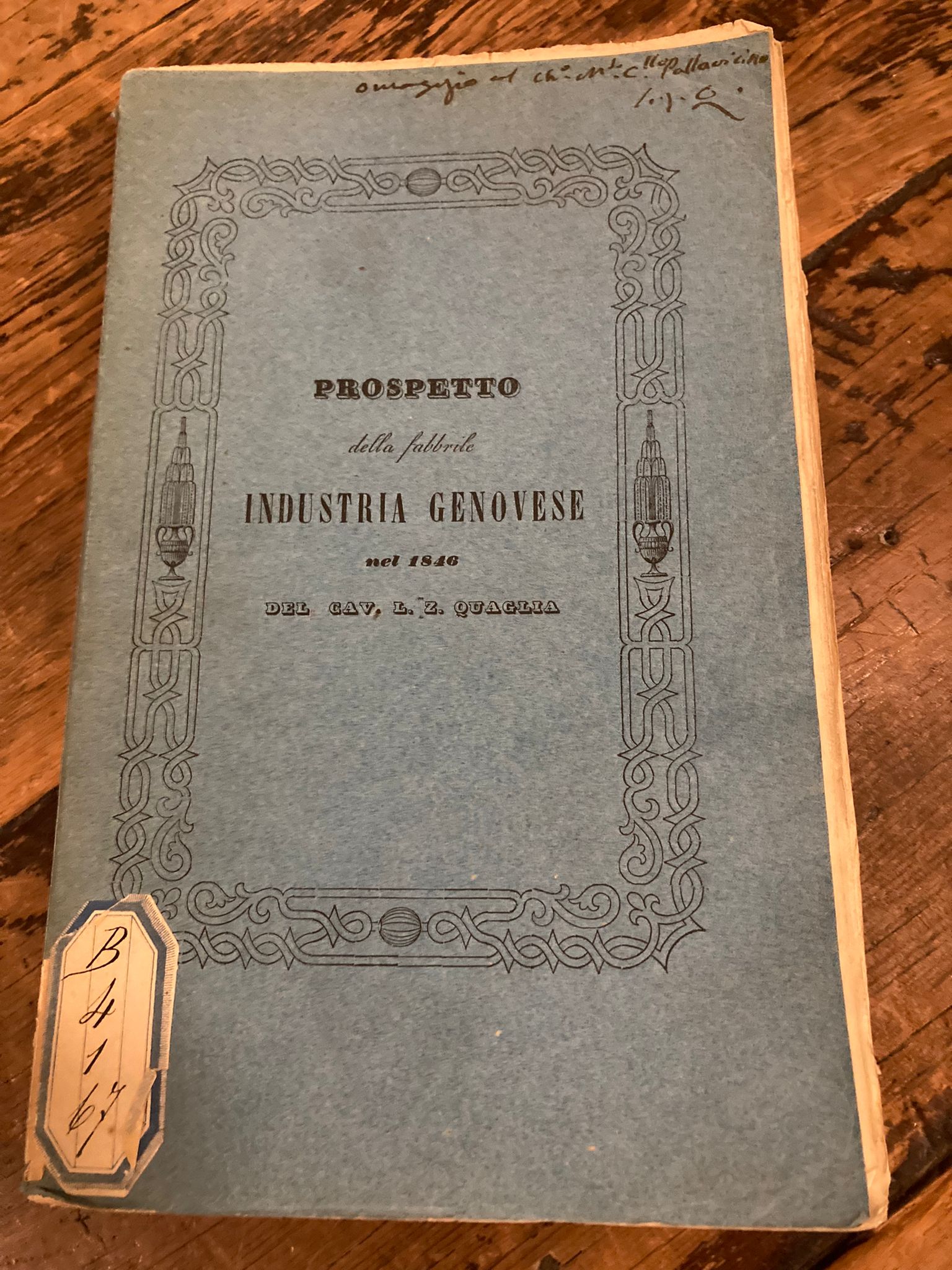 Prospetto per ordine alfabetico dell' attuale industria fabbrile e manifattrice …
