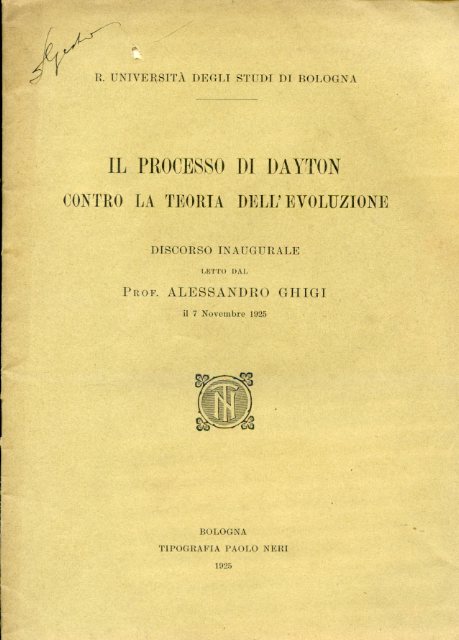 R. Università degli Studi di Bologna. Il processo di Dayton …