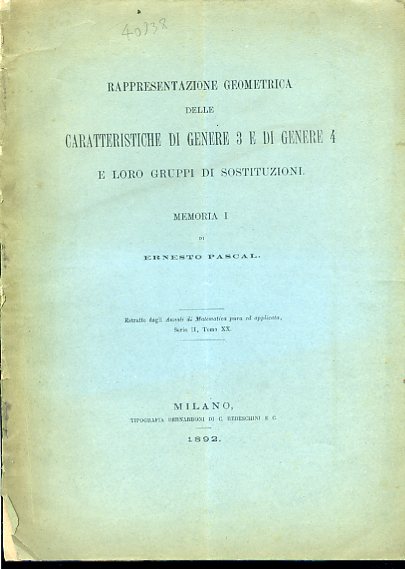 Rappresentazione geometrica delle caratteristiche di genere 3 e di genere …