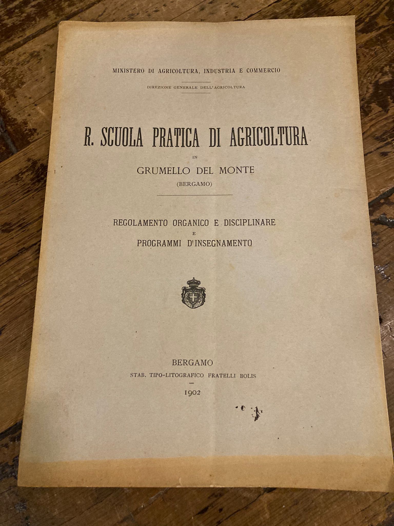 Regia scuola pratica di agricoltura di Grumello del Monte (Bergamo). …