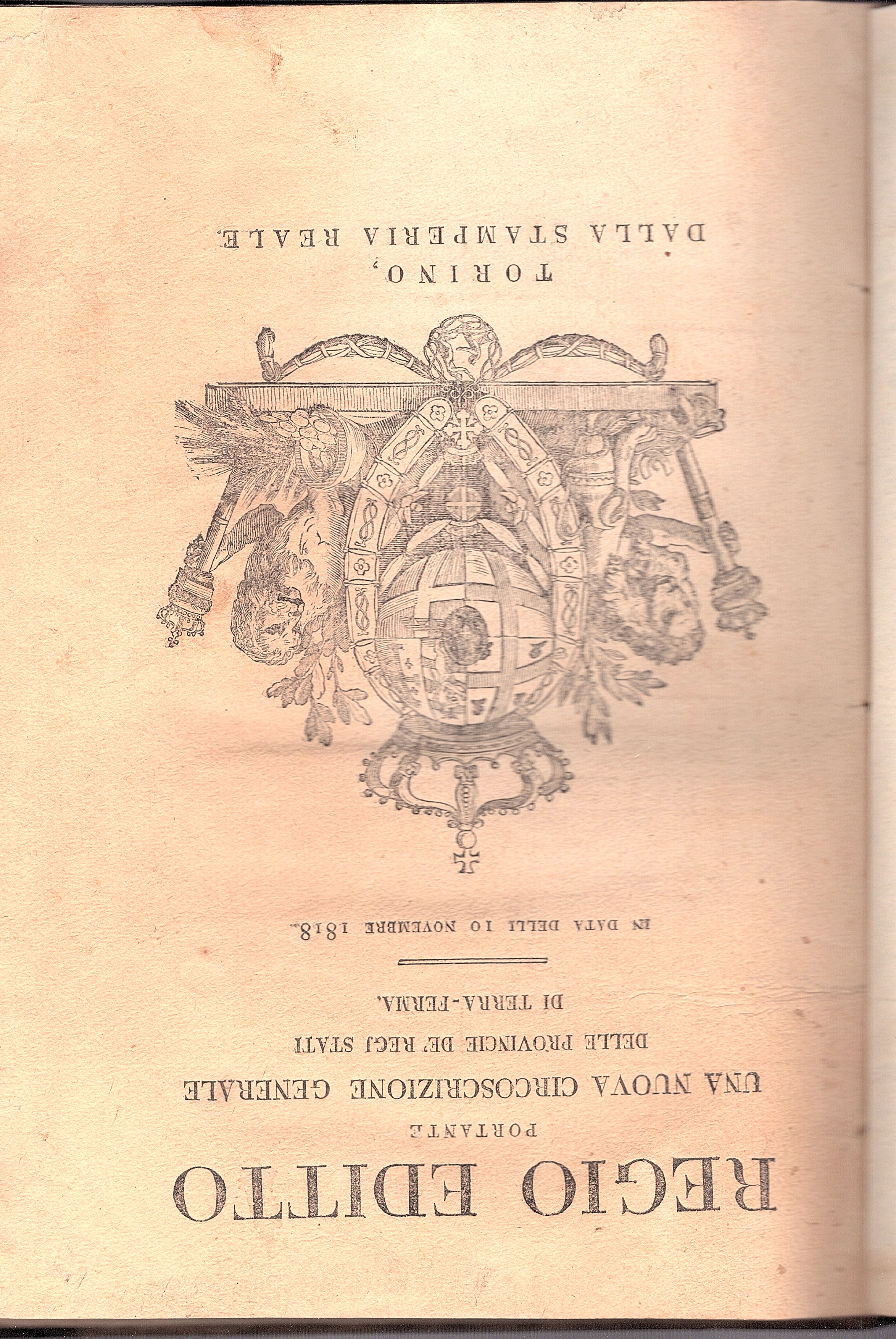 Regio editto portante una nuova circoscrizione generale delle provincie de …