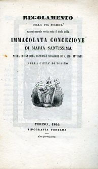 Regolamento della Pia Società canonicamente eretta sotto il titolo della …