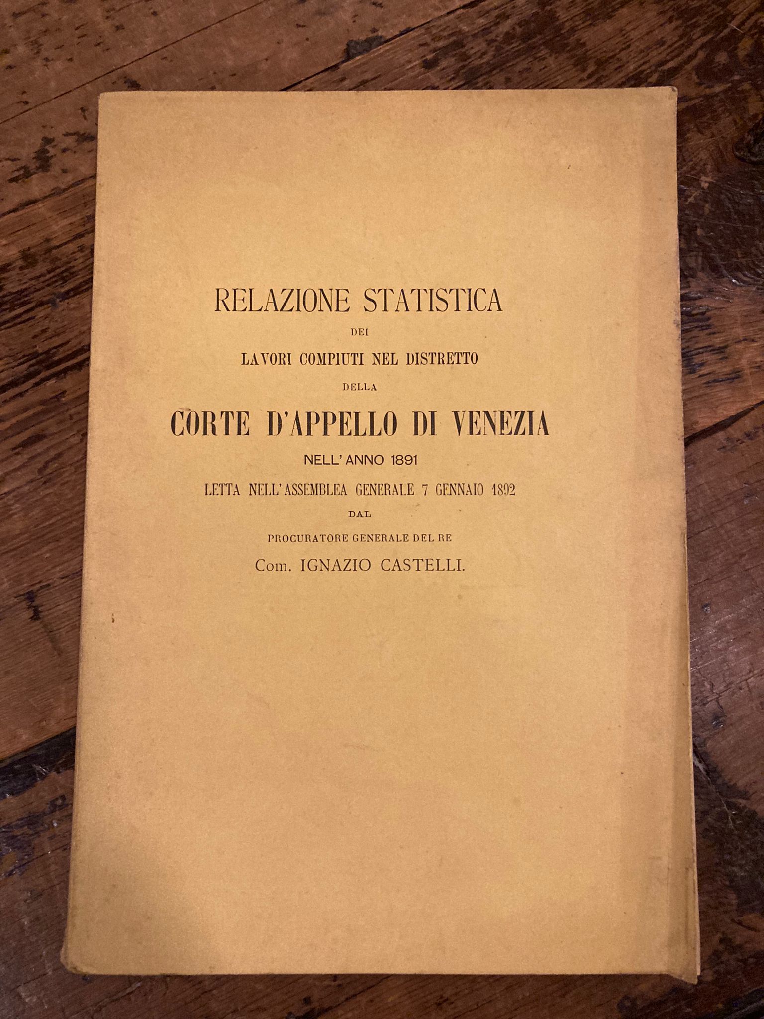 Relazione Statistica dei lavori compiuti nel distretto della Corte d' …