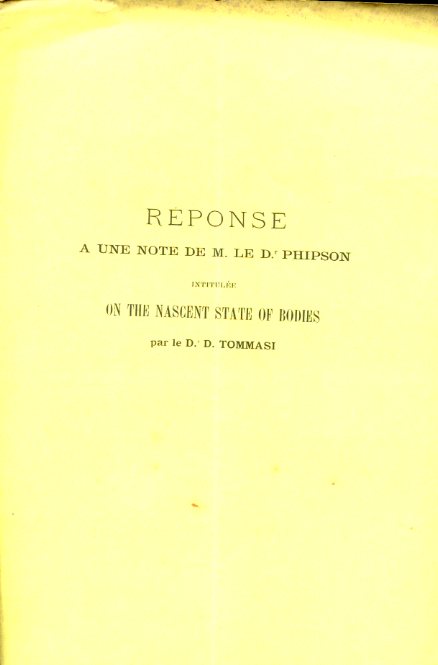 Réponse a une note de M. le D.r Phipson intitulée …