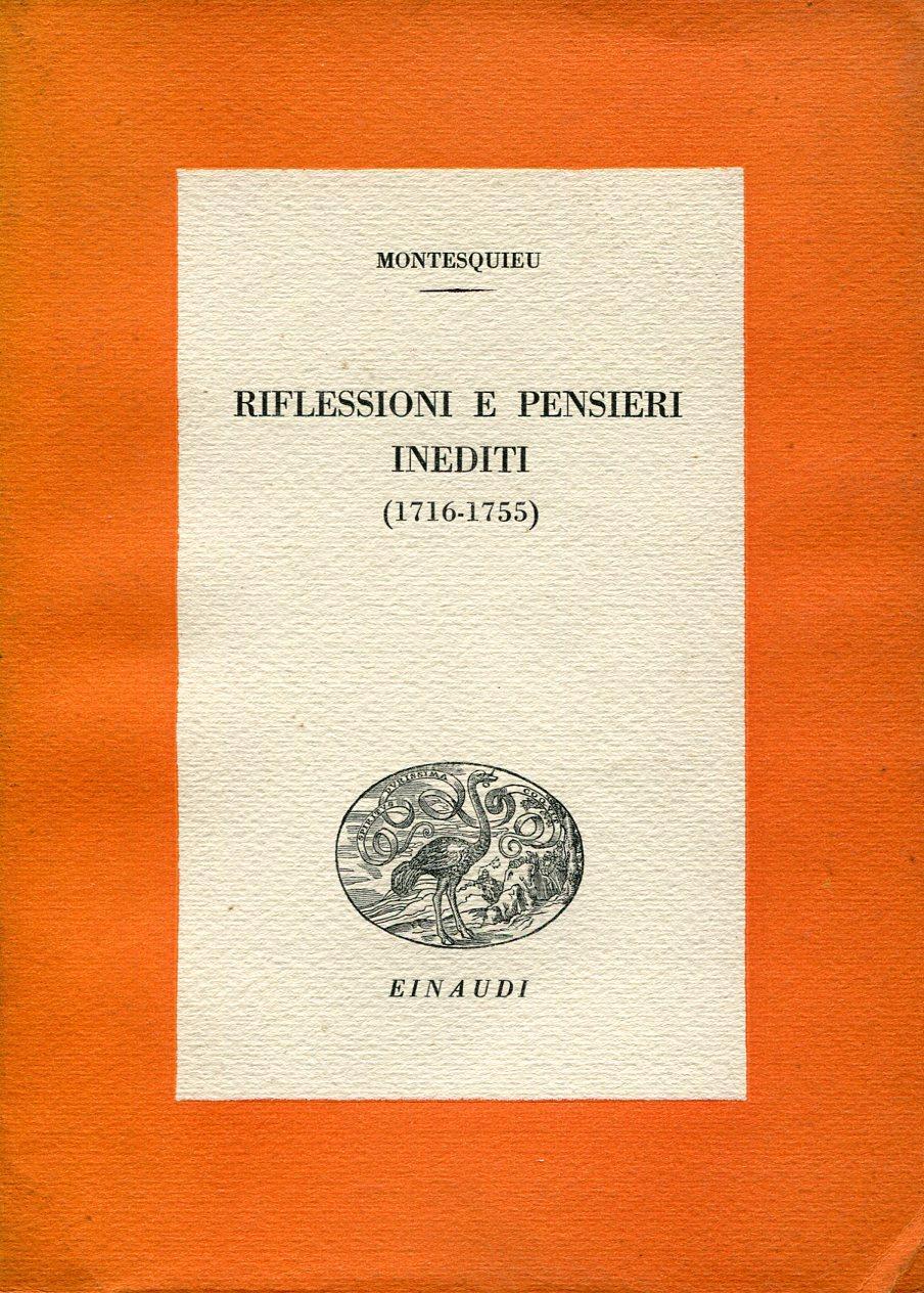 Riflessioni e pensieri inediti (1716-1755). Seconda edizione