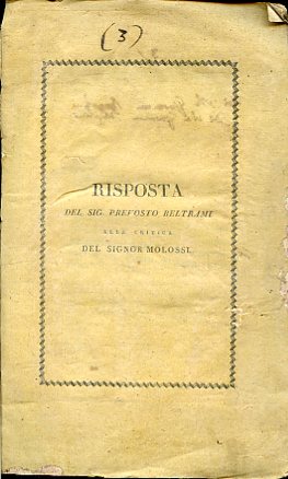 Risposta del signor prevosto Paolo Beltrami propagatore della nuova scoperta …