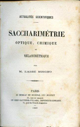 Saccharimétrie optique, chimique et mélassimétrique