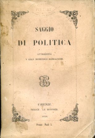 Saggio di politica attribuito a Gian Domenico Romagnosi