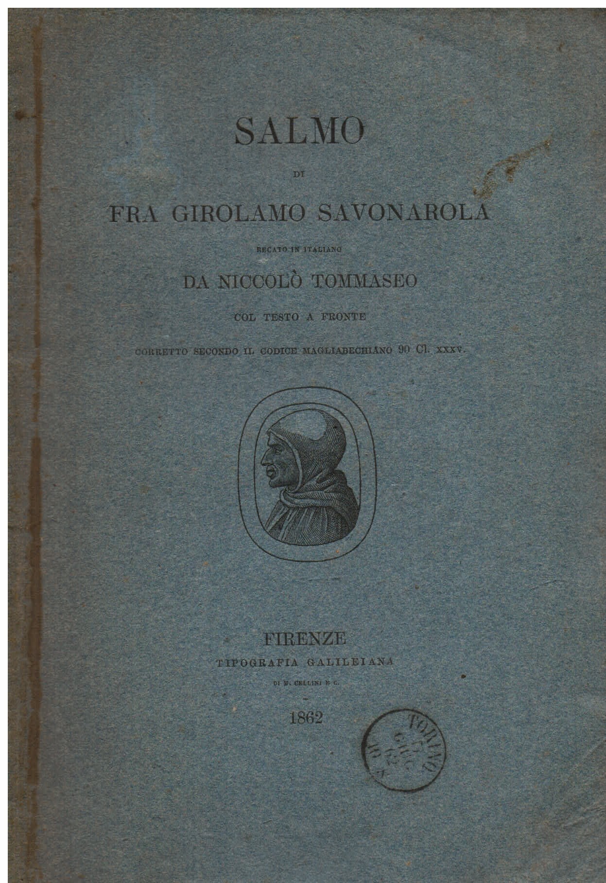 Salmo recato in italiano da Niccolò Tommaseo col testo a …