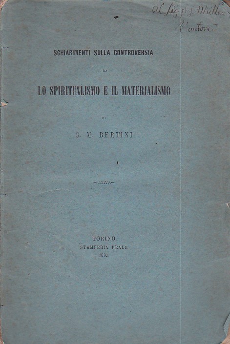 Schiarimenti sulla controversia fra lo spiritualismo e il materialismo