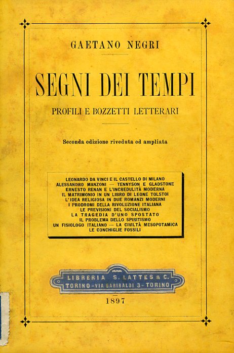 Segni dei tempi. Profili e bozzetti letterari. Seconda edizione riveduta …