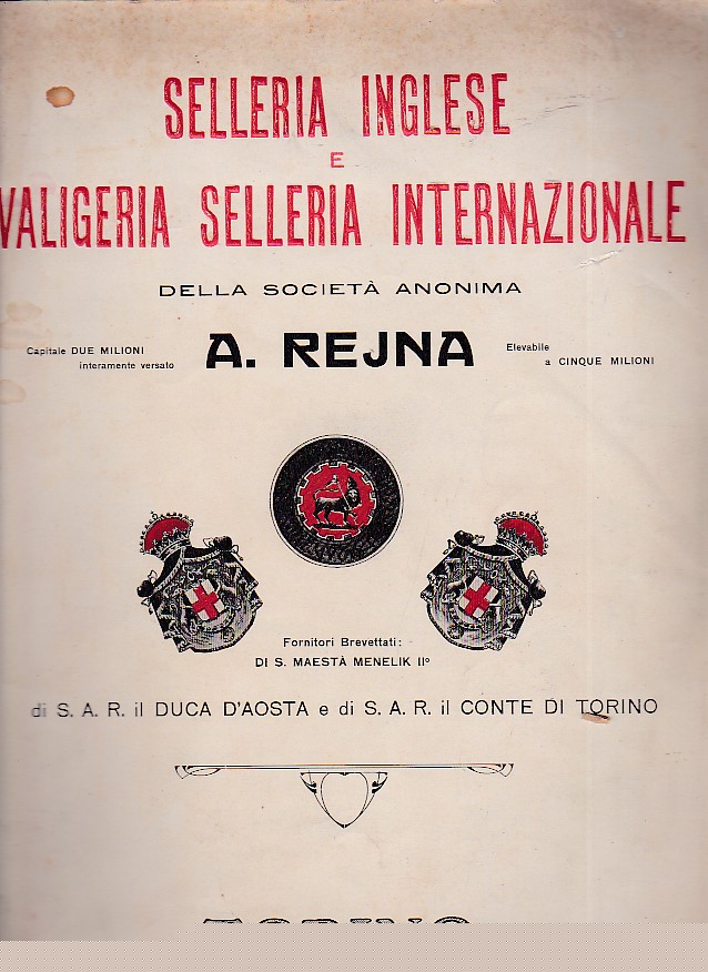 Selleria inglese e valigeria selleria internazionale della Società Anonima A. …