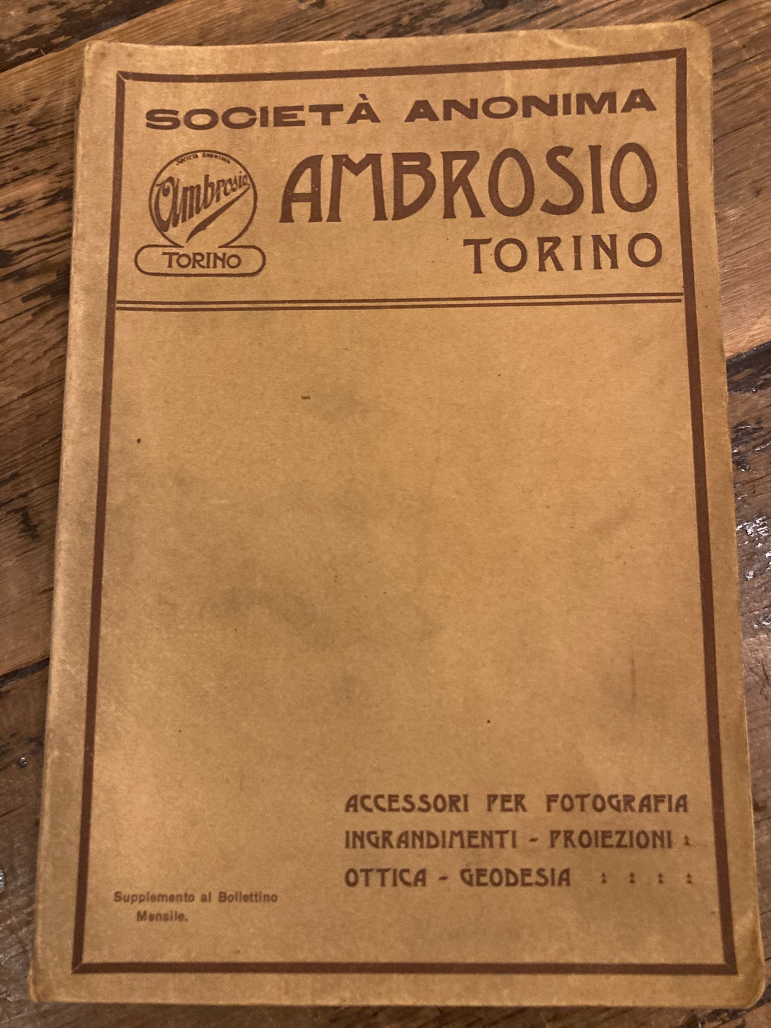 Società Anonima Ambrosio, Torino. Catalogo generale Accessori per fotografia, proiezioni, …
