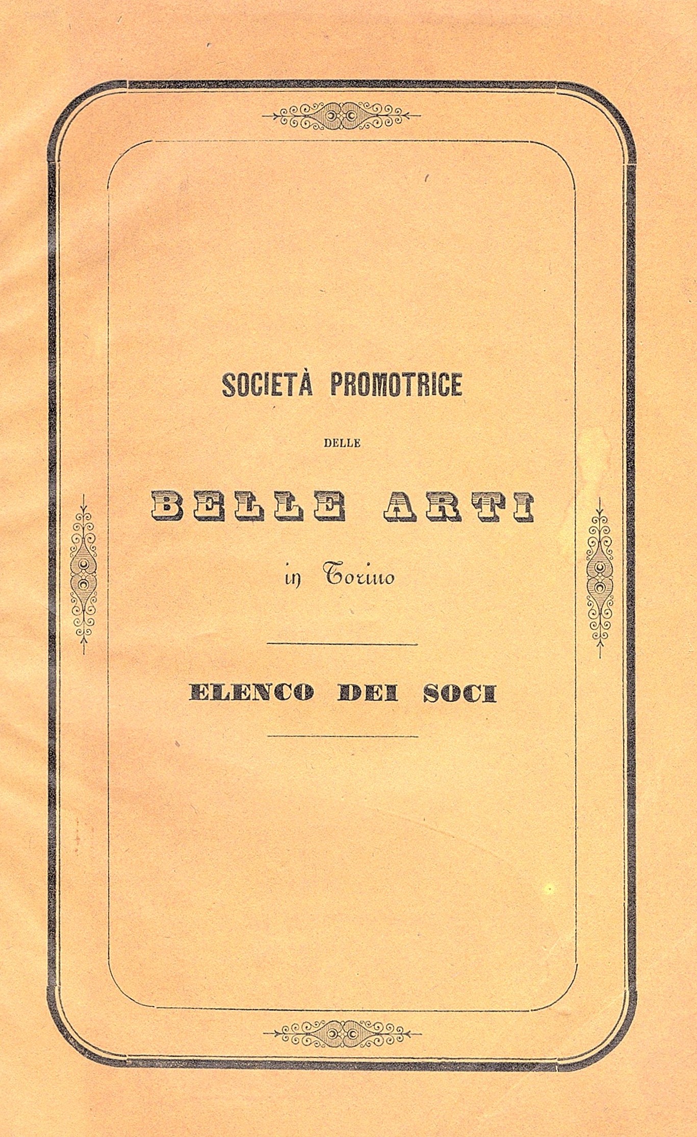 Società Promotrice delle Belle Arti in Torino. Elenco dei soci