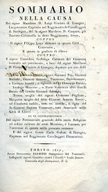Sommario nella causa del signor Marchese D. Luigi Viarisio di …