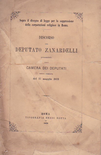 Sopra il disegno di legge per la soppressione delle corporazioni …