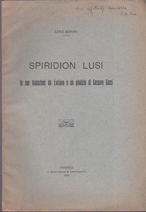 Spiridion Lusi le sue traduzioni da Luciano e un giudizio …