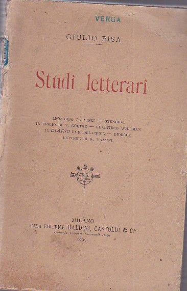 Studi letterari. Leonardo da Vinci - Stendhal - Il figlio …