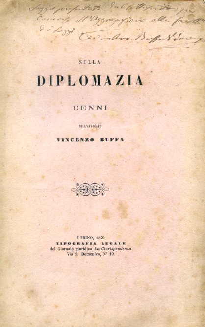 Sulla diplomazia. Cenni