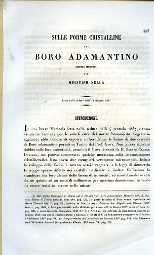 Sulle forme cristalline del boro adamantino. Letta nella seduta delli …