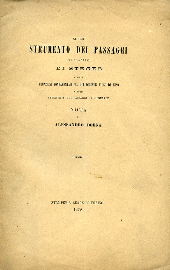 Sullo strumento dei passaggi tascabile di Steger e sulle equazioni …
