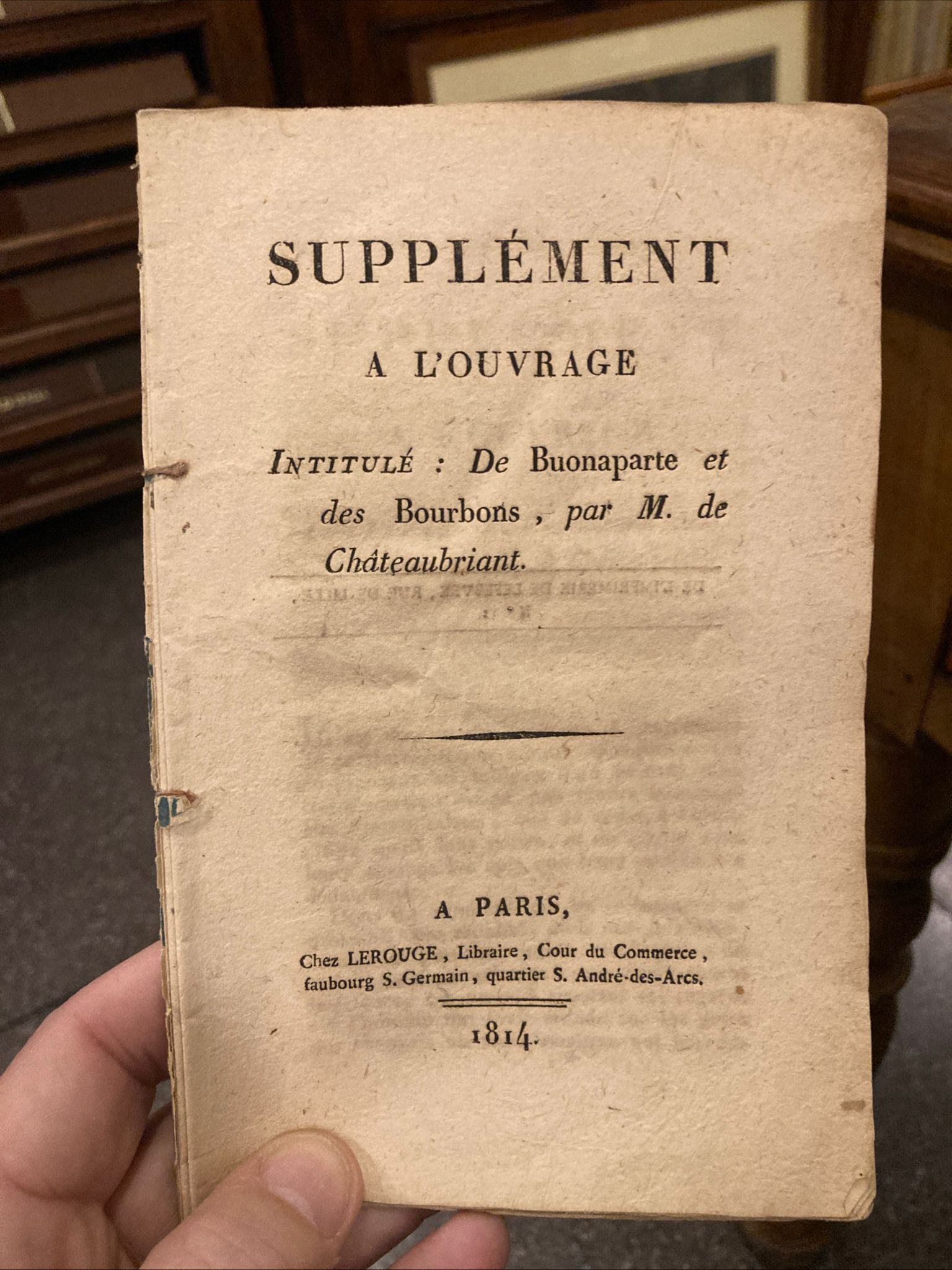 Supplément a l'ouvrage intitulé: De Buonaparte et des Bourbons, par …
