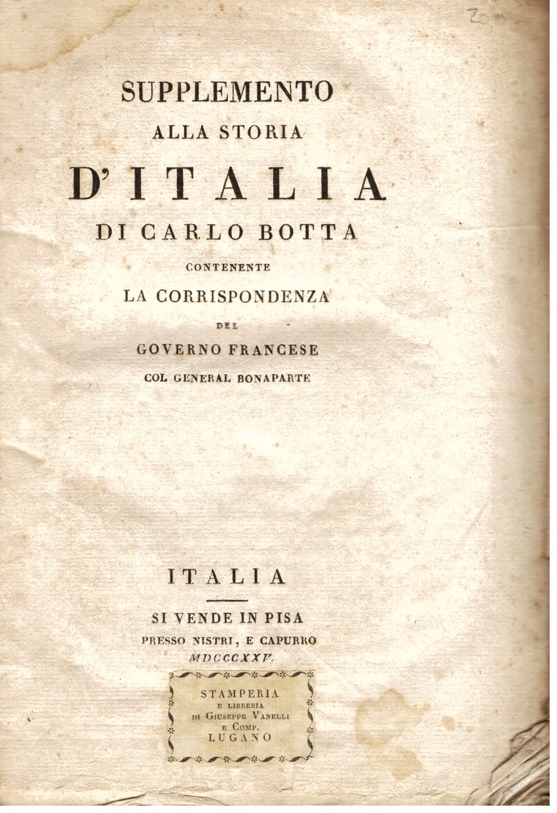 Supplemento alla Storia d' Italia contenente la corrispondenza del Governo …