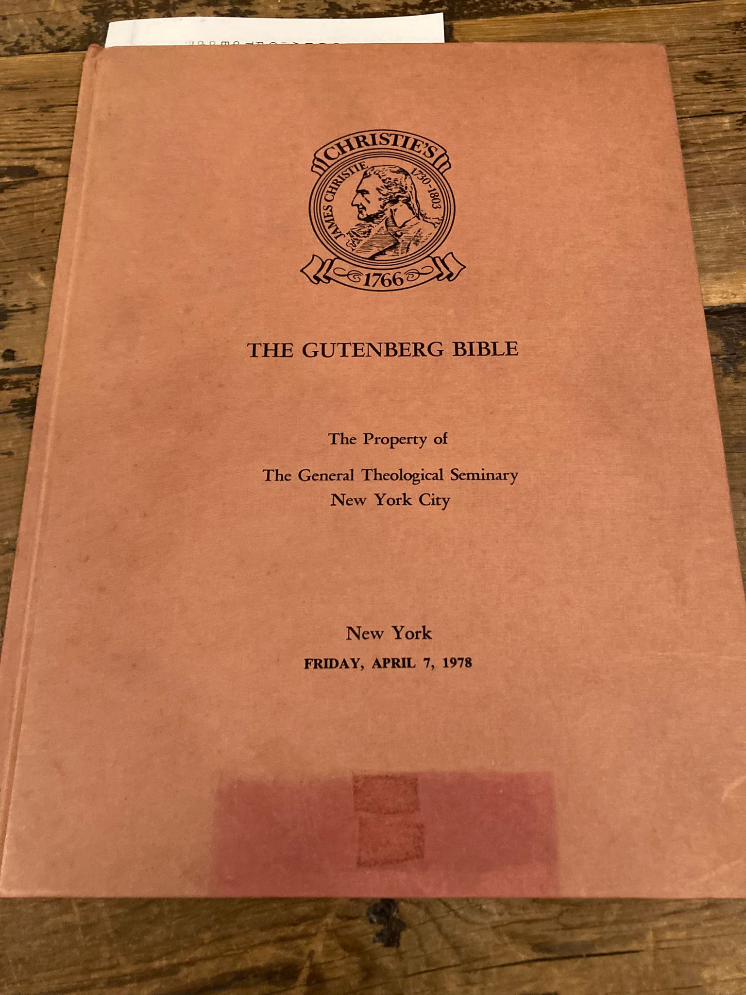 The Gutenberg Bible. The Property of the General Theological Seminary …