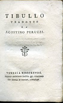 Tibullo tradotto da Agostino Peruzzi