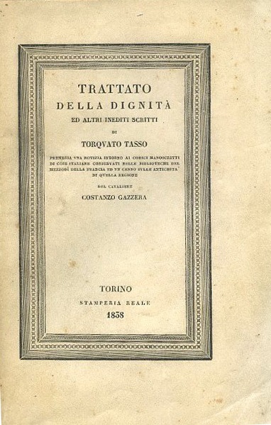 Trattato della dignità ed altri inediti scritti. Premessa una notizia …