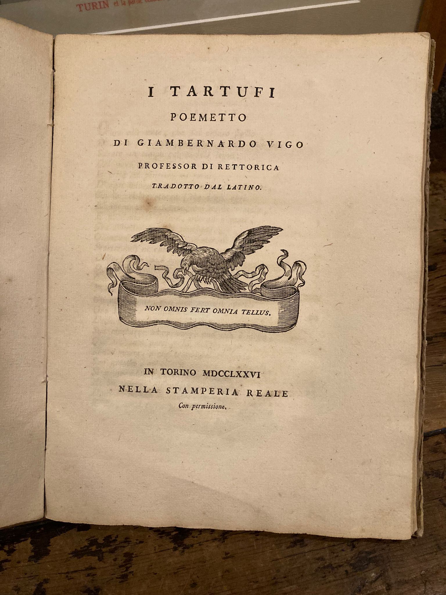 Tubera Terrae Carmen - I Tartufi. Poemetto tradotto dal latino