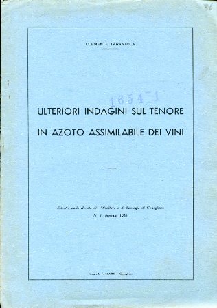 Ulteriori indagini sul tenore in azoto assimilabile dei vini. Estratto …