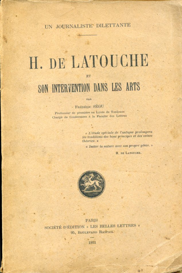 Un journaliste dilettante. H. de Latouche et son intervention dans …