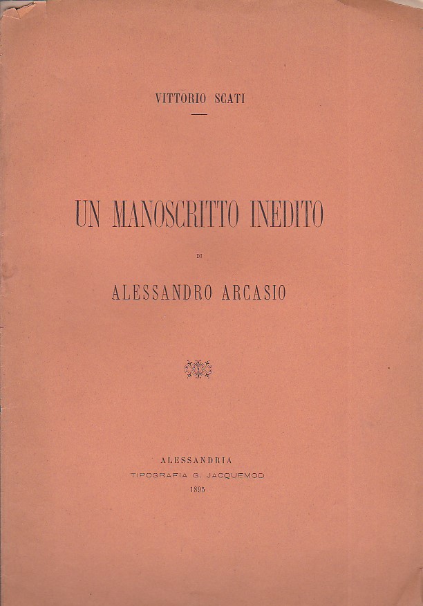 Un manoscritto inedito di Alessandro Arcasio