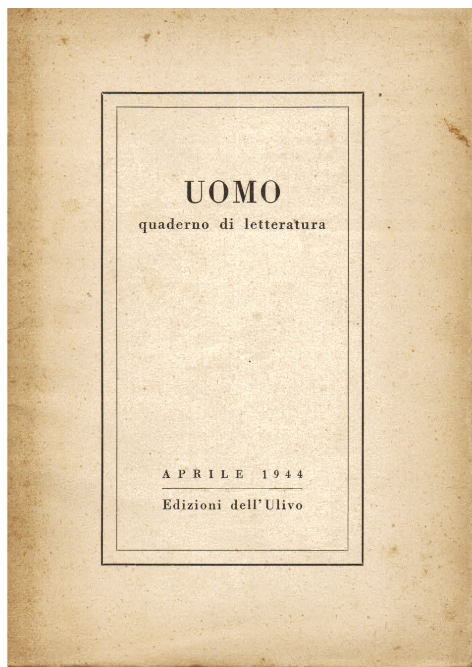 Uomo. Quaderno di letteratura