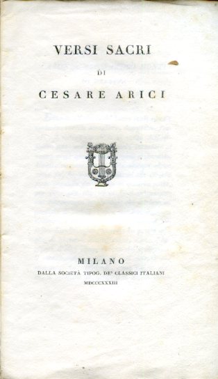 Versi sacri di Cesare Arici