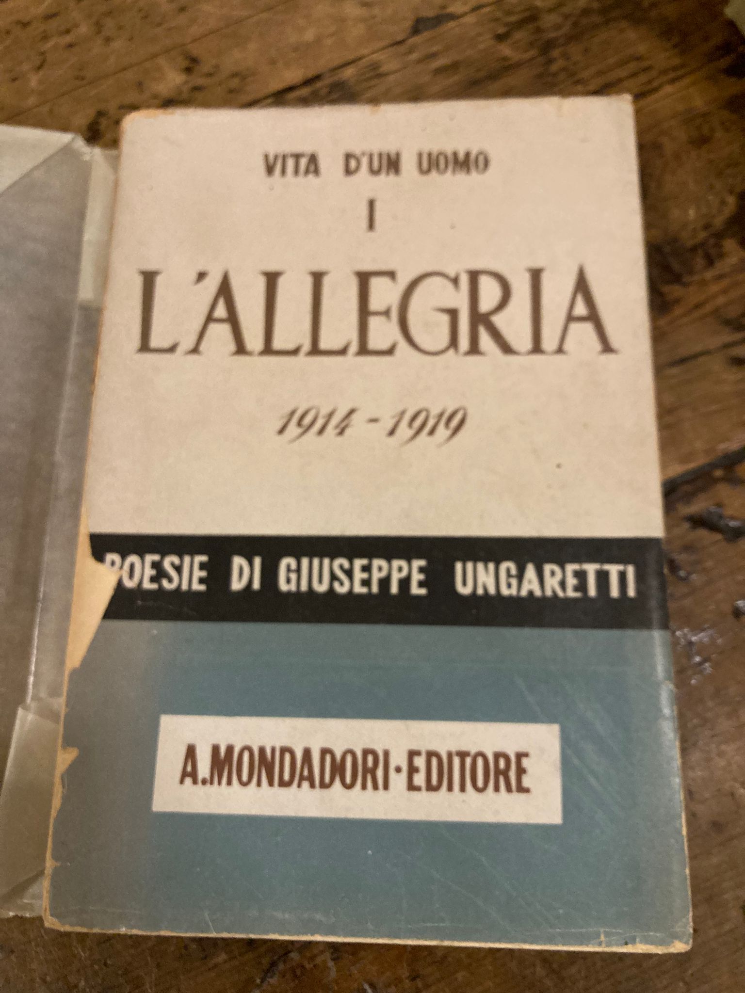 Vita d'un uomo. Poesie. I. 1914 - 1919. L' ALLEGRIA
