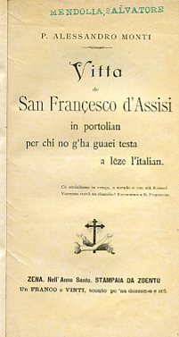 Vita di San Francesco d'Assisi in portolian per chi no …