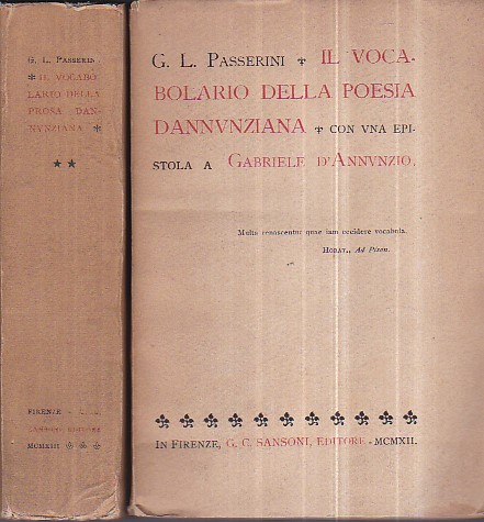 Vocabolario della poesia dannunziana con una epistola a Gabriele d' …