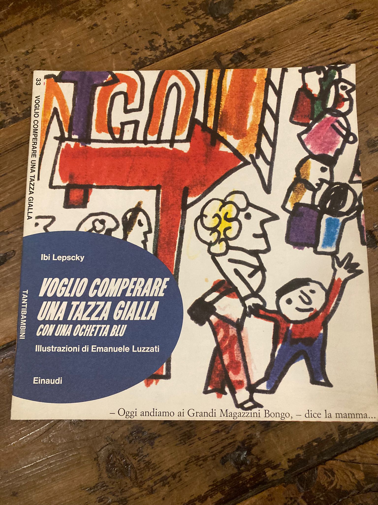 Voglio comperare una tazza gialla con una ochetta blu. Illustrazioni …