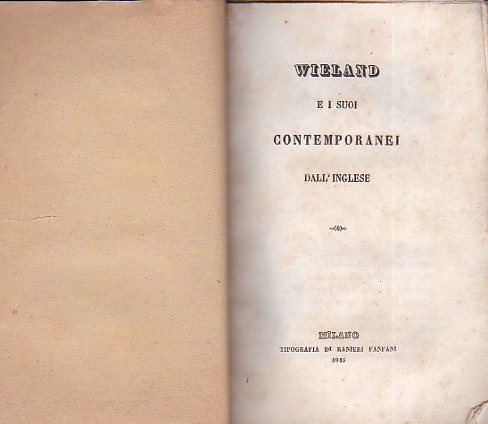 Wieland e i suoi contemporanei. Dall'inglese