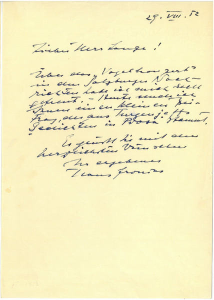 2 eigenh. Briefe mit U.