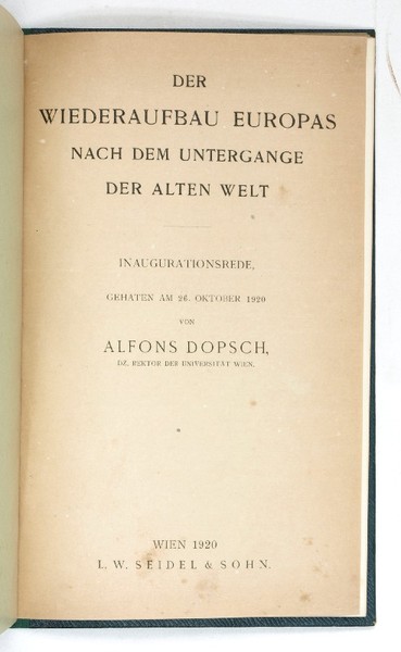 Der Wiederaufbau Europas nach dem Untergange der alten Welt.