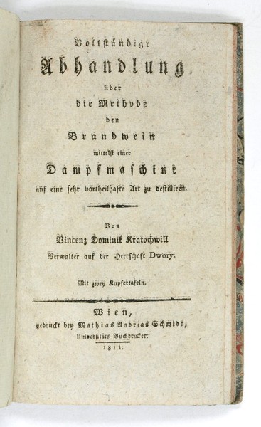Vollständige Abhandlung über die Methode den Brandwein mittelst einer Dampfmaschine …