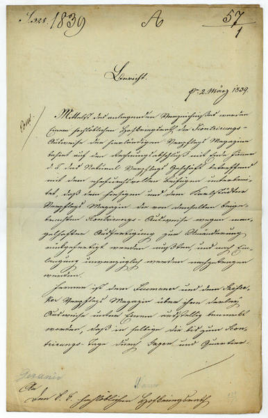 Bericht mit eigenh. U.