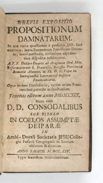 Brevis expositio propositionum damnatarum [.].